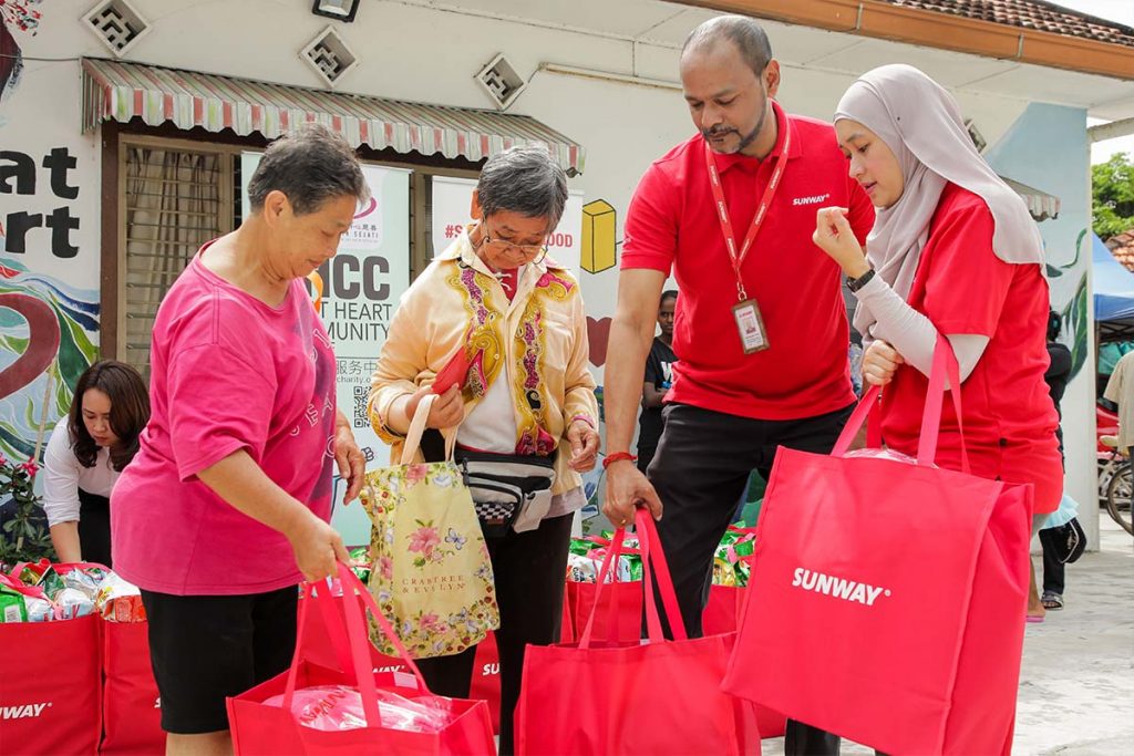 Sunway handing out food supplies for Chinese New Year