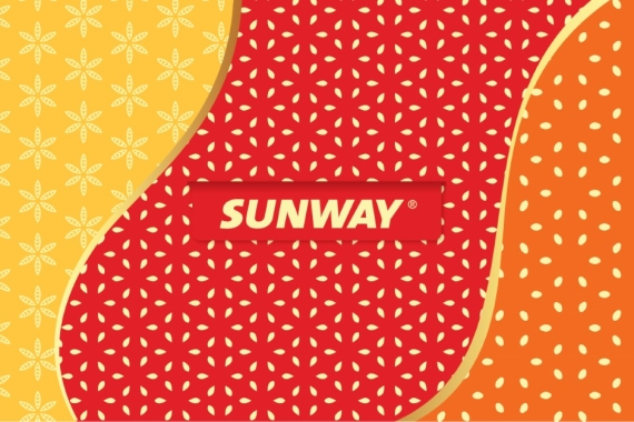 A top view of Sunway Group’s festive packets design for year 2022 which incorporates elements from all three primary festive celebrations in Malaysia