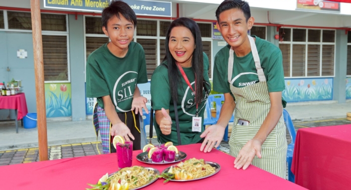 Group shot of student’s products at Sunway SILK Programme