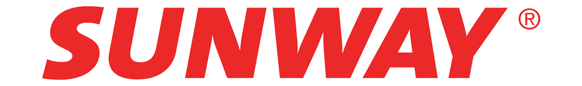 The current Sunway logo – bolded and in red with the registration trademark