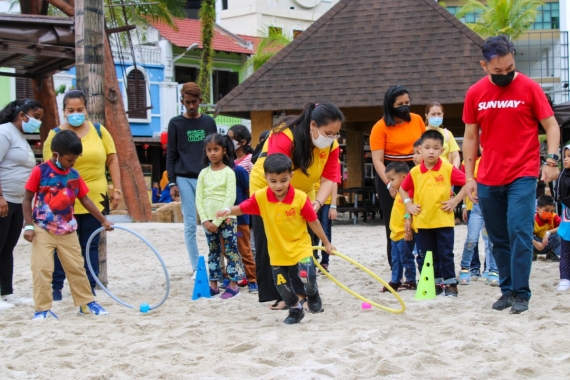 Zoo EduTour and Telematch The children are seen learning about the wildlife and having thrilling fun at the Petting games respectively.