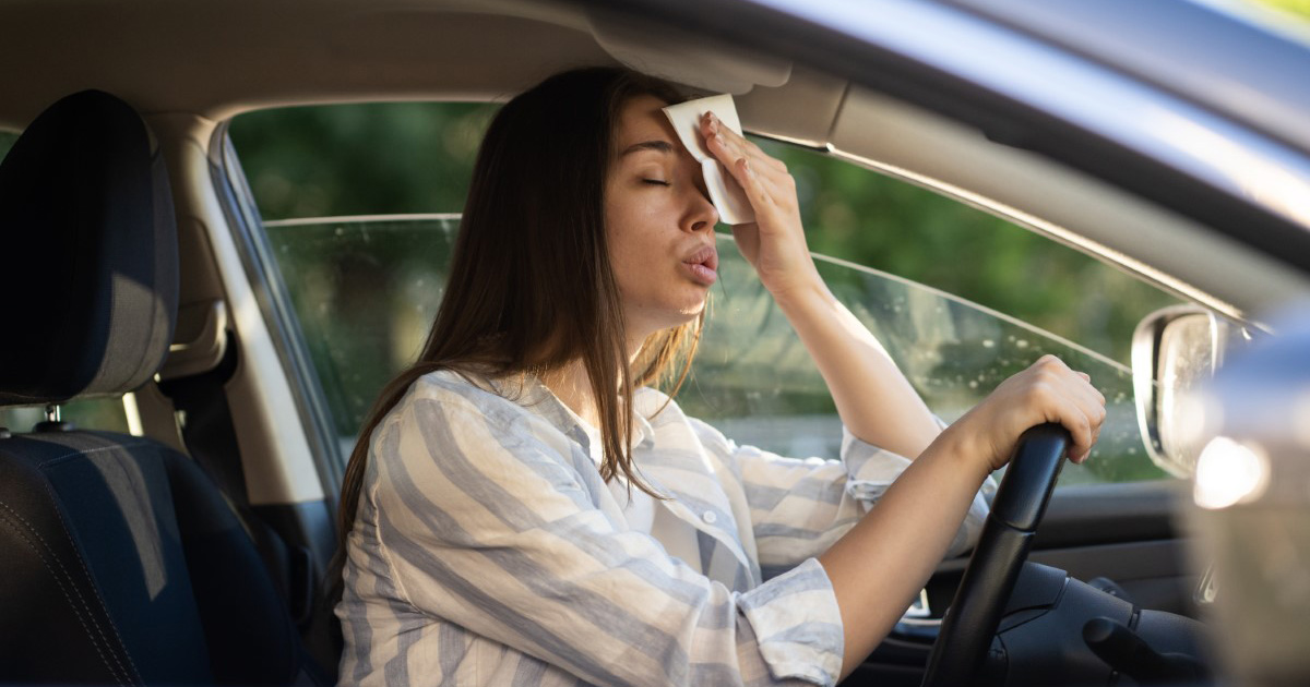 Candid shot of a lady wiping her face