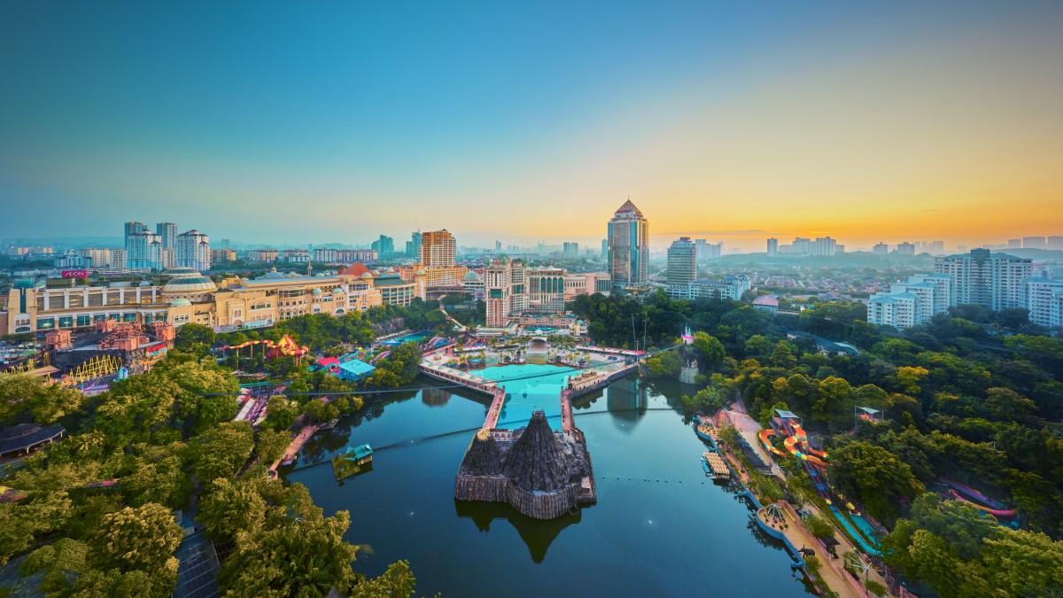 Wide shot of Sunway City Kuala Lumpur