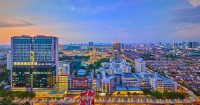 Drone shot of Sunway Medical Centre at Sunway City Kuala Lumpur