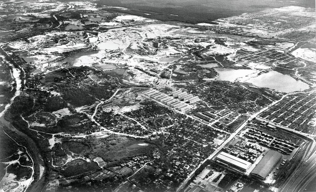 Aerial view of Sunway City Kuala Lumpur in 1974