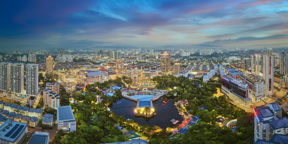 Wide shot of Sunway City Kuala Lumpur