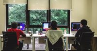 Students working on their projects