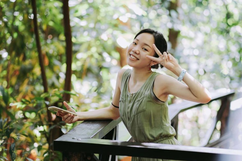 Wide shot of Jaclyn Tan, associate software developer at Experian