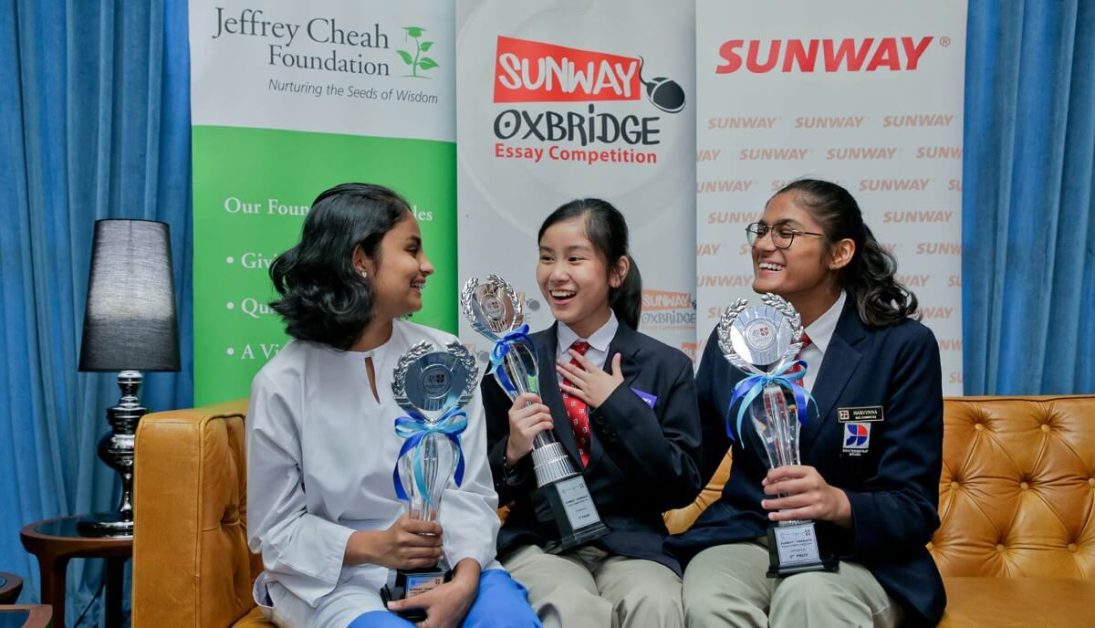 Mid-shot of the winners of Sunway-Oxbridge Essay Competition