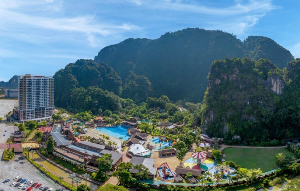 Drone shot of Sunway City Ipoh