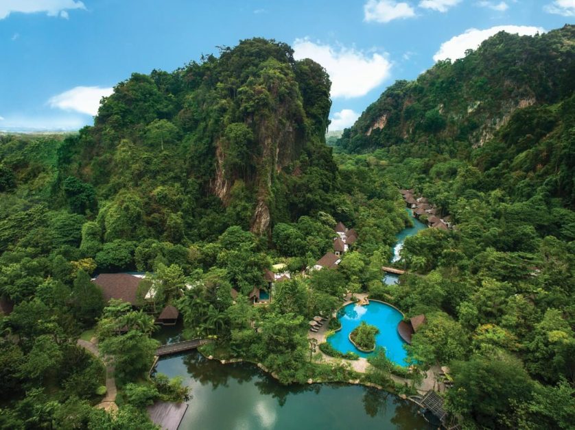 Drone shot of The Banjaran Hotsprings Retreat