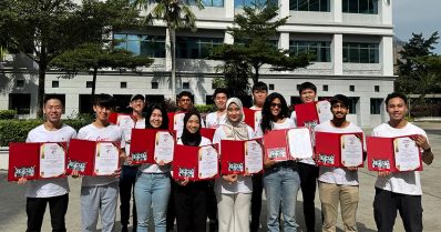 The first cohort of Sunway Campus Ambassadors (Sunbassadors) at their graduation ceremony.