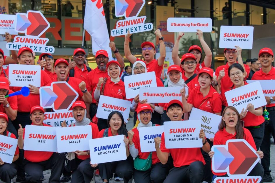 A group of Sunway employees celebrating Labour Day